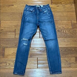 Good American Dark Blue Distressed Skinny Jeans